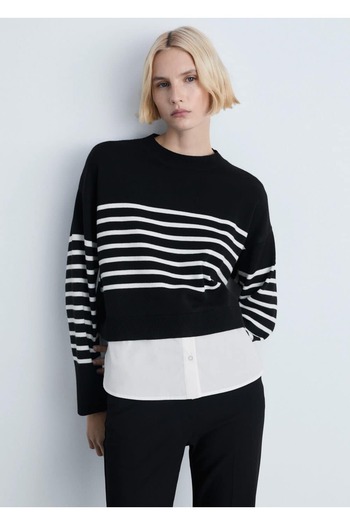 MANGO Woman Pulover cu model tricotat combinat