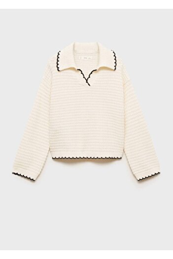 MANGO Kids Open collar knitted sweater