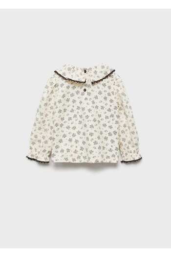 MANGO Baby Floral Pattern Cotton Blouse