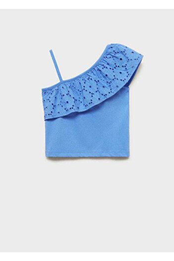 MANGO Kids Frilled asymmetrical T-shirt