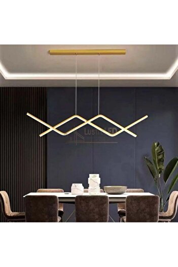 Btm Modern Rectangular Black Slanted LED Chandelier