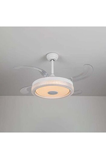 ASEEL Modern white fan and chandelier with speaker