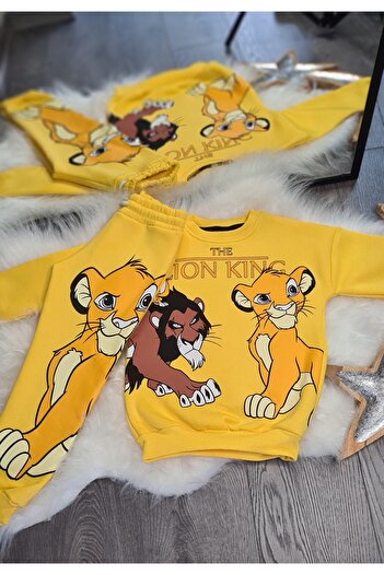Prime Butik Yellow Color Lion Character Bottom Top Suit