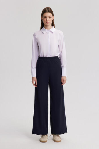 Touché Privé EMBROIDERY DETAILED POPLIN PANTS