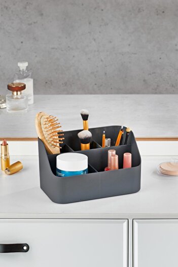 EWs Smoked Makeup Box - Cosmetic Organizer, Multi-Purpose Box