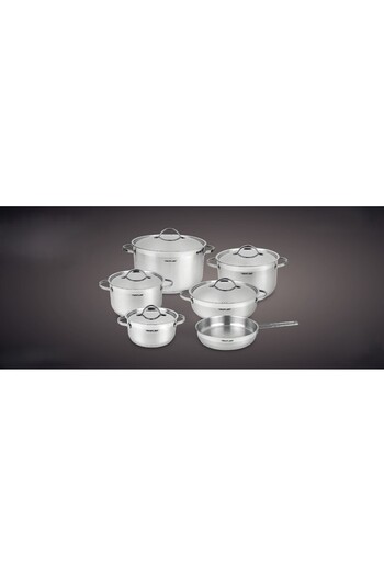 NEOFLAM ,Stainless Steel Cookware Set11pcs,3 Ply(18/10Pots 18,22,24,28+LowPot26cm+Fry24cm)Non-Glossy