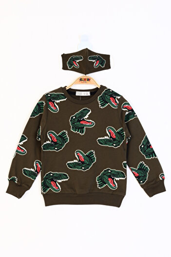 Toontoy Boy's Dinosaur Patterned Sweatshirt