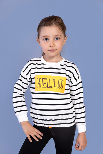 Toontoy Girl - Striped Printed Sweatshirt