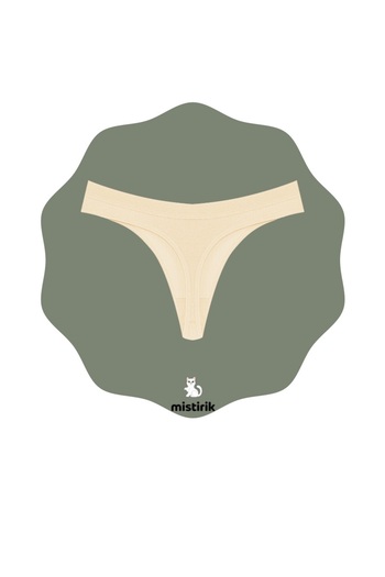 MİSTİRİK Paulo Model Ribbed and Flexible Soft Fabric String Panties Skin Color
