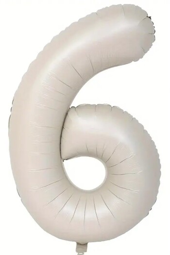 BeySüS Cream Color 6 Number Foil Balloon 80 cm