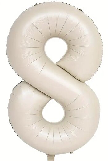 BeySüS Cream Color 8 Number Foil Balloon 80 cm