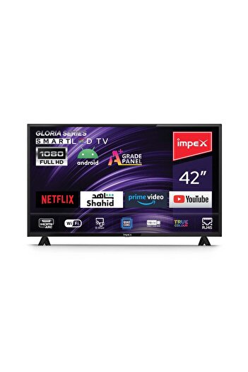 İMPEX 42 Inch FHD Smart TV-Frame Less Design Mirror Cast And E-Share, HDMI\USB\ Wi-Fi,Netflix, YouTube