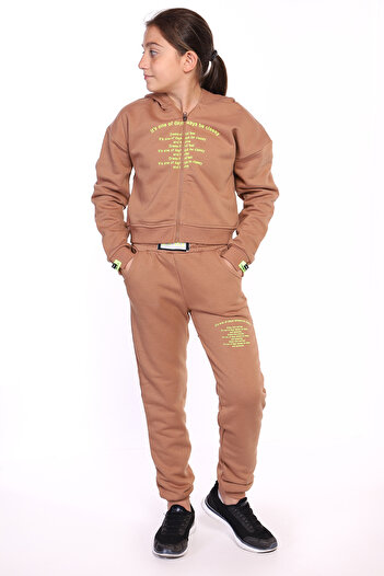 Toontoy Girl's Printed Cotton Tracksuit Set