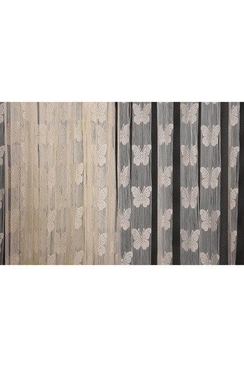 AKÇA TEKSTİL Butterfly Model Cream Color Rope Curtain Ready Buttons Stitched Rope Curtain 175*280cm
