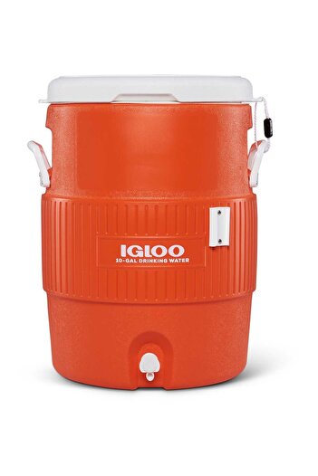 IGLOO - 10 Gallon Seat Top With Cup Dispenser - Orange