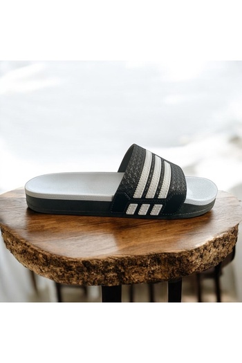 wonent Non-Slip Beach Casual Sports White Striped Men's Slippers