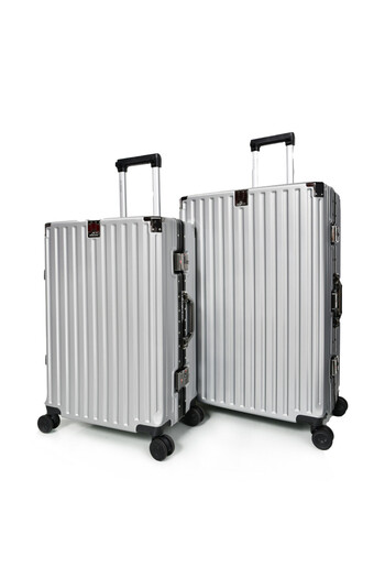 MORANO 3-Piece Unisex Morano Travel Luggage Trolley Set Silver Size 28''-24''-20'' Inches.