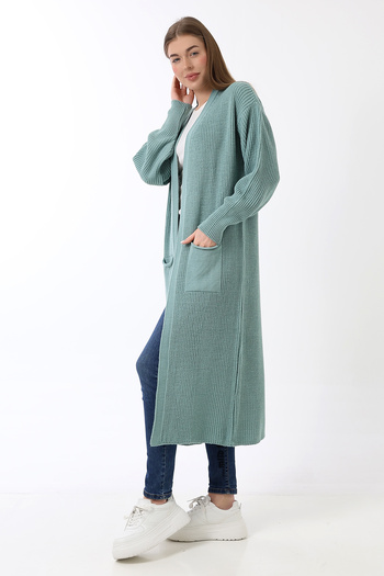 Devinka Women's Oversize Long Pocket Knitwear Cardigan