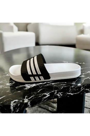 wonent Non-Slip Beach Casual Sports White Striped Men's Slippers
