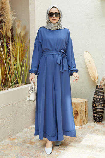 Neways 6569-crepe Jumpsuit Dress Indigo