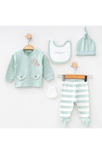 Aziz Bebe 5313 Baby Boy Green 5-Piece Hospital Exit