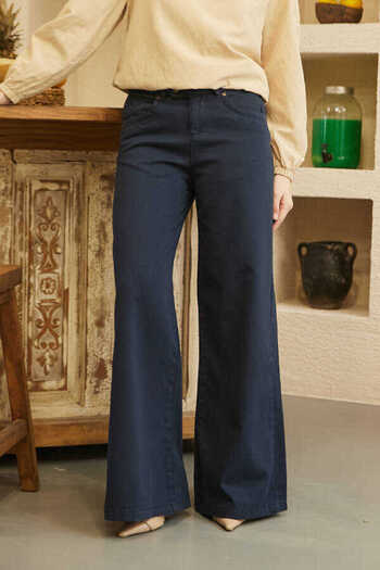 Neways 1067-denim Bol Paça Pantolon Lacivert