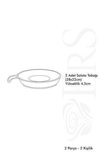 Erbaşlar Wishing Tree 2-Piece Pit Pasta, Salad Plate 28cm