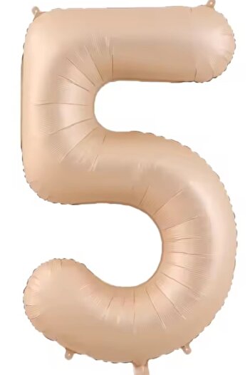 BeySüS Powder Color Matte 5 Number Foil Balloon 100 cm