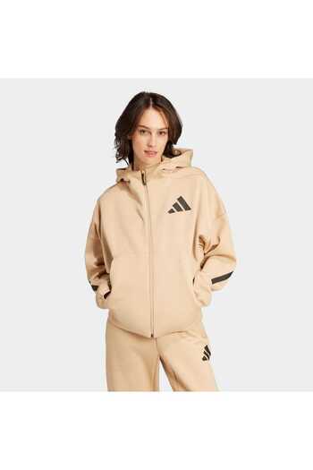 adidas Z.N.E. Women's Beige Hooded Jacket