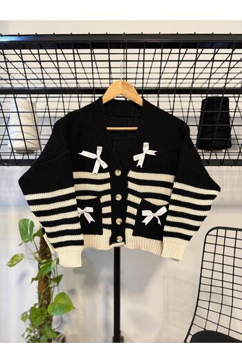 GİRERA Ribbon Detailed Acrylic Knitwear Jacket