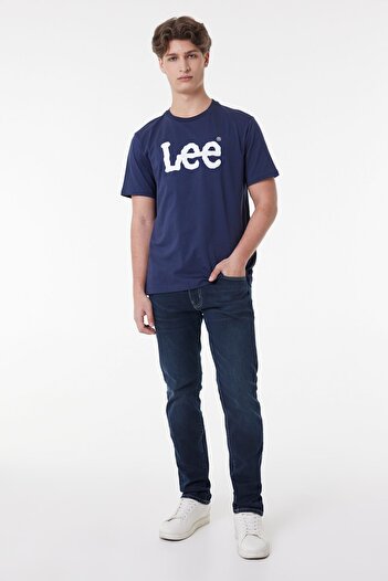 Lee Koszulka męska T-shirt w kolorze granatowym, z okrągłym dekoltem, 100% bawełny, o regularnym kroju i kroju