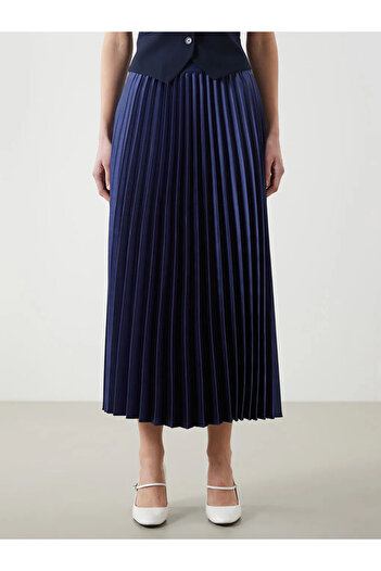 LC Waikiki Lcwaikiki Classic Elastic Waist Satin Women's Pleated Skirt
