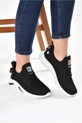 iskarpino Unisex Black and White Mesh Sneakers Lightweight and Comfortable Casual Sneakers
