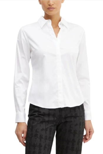 Guess Tiziana Ls Logo Cuff Shirt Women's White Shirt W5Rh31Waf10-G011