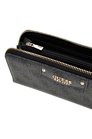 Guess ECO BRENTON SLG LRG ZIP AROUND Kadın Antrasit Cüzdan SWBG8390146-CLO