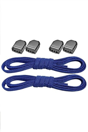 hapshoe Smart Locked Adjustable 1 Pair Saks Blue 6mm Rubber Practical Laces