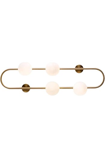A F N LIGHTING A F N LIGHTINGS Capsule-Shaped Wall Lamp, 4-Light Metal E27 Fixture with White Glass Shade