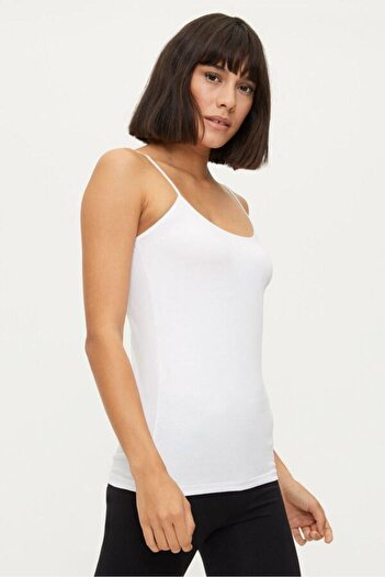 Bross Lycra Rope Strap 3-Piece White Women's Undershirt 1246