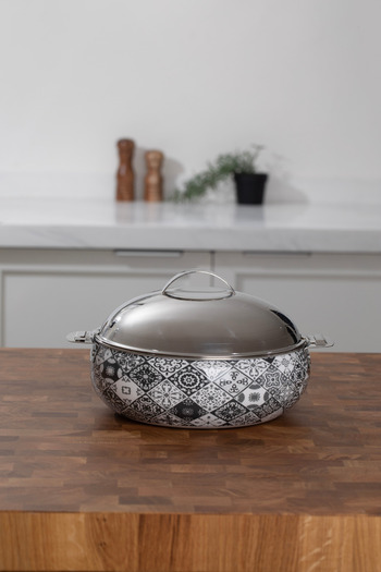 ALSAIF Lavera Stainless-steel Hotpot With Two Handles,color: Chrome, Size:3.5 Liter