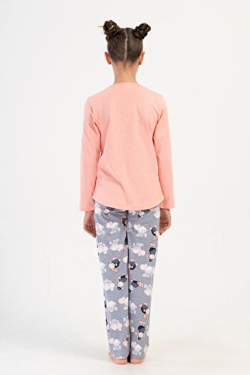 VİENETTA Kız Çocuk Uzun Kol 2 İplik Pembe Pijama Takım