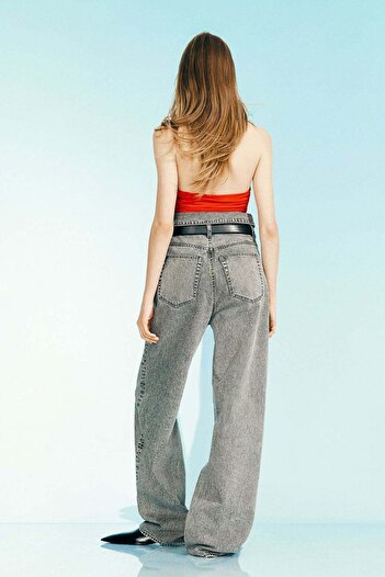H&M Wide paper bag jeans