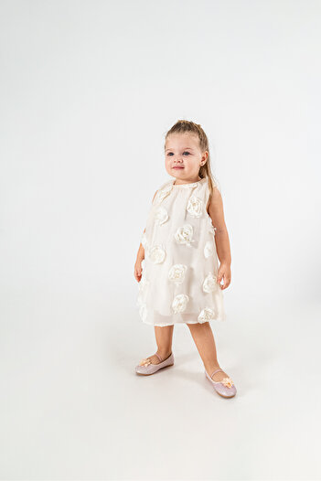 DFN Melody Ecru Floral Birthday/Party Dress