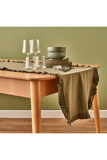 Bella Maison %100 Pamuk Elegance Runner Haki (50x150 cm)