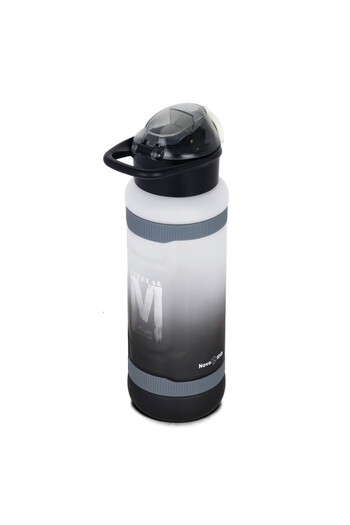 NovaKids Water Bottle 1000ml with Straw- Black