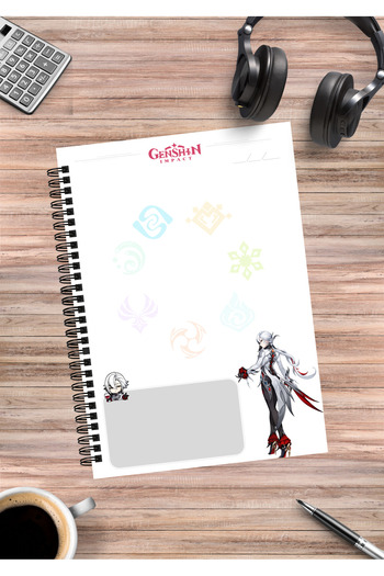 mertfigur Genshin Arlecchino Anime Spiral Notebook A5 (50 Sheets)