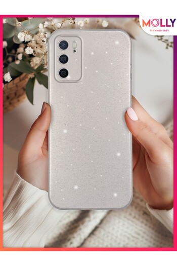 Molly Silver Berry Glitter Shiny Silicone Case for Oppo A16