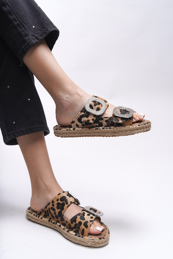 Riccon Jehmythe Leopard Print Women's Slippers - 00122301