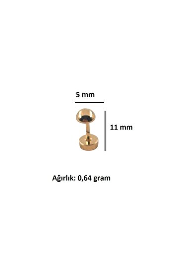 Siya Silver 316l Cerrahi Çelik Vidalı Top Başlı Unisex Kıkırdak Tragus Piercing-1 Adet