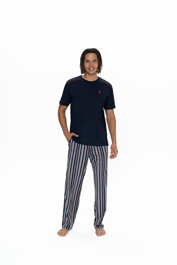 U.S. Polo Assn. Πόλο Ασν. Ανδρικό σετ πιτζάμα 3 τεμαχίων Navy Blue
