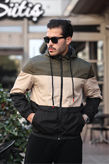 ÖNDER MODA Ανδρικό αδιάβροχο με επένδυση με κουκούλα με τσέπες